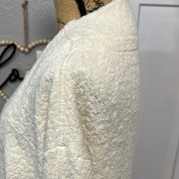 FREE PEOPLE OVERSIZED CREAM TEXTURED LONG SWEATER SMALL - Picture 8 of 14